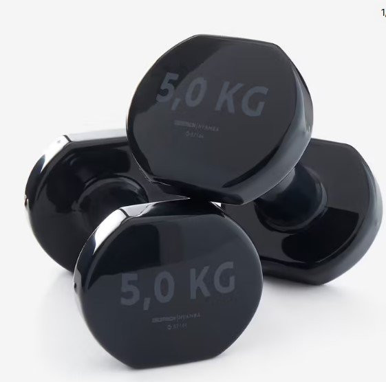 Crne bučice za fitnes (2 komada po 5 kg)
