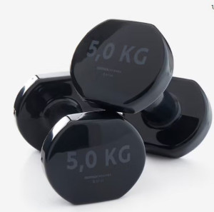 Crne bučice za fitnes (2 komada po 5 kg)