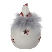 Rabbler, novogodišnja figura, keramička, Deda Mraz na grudvi, led, 10cm