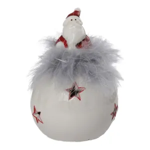 Rabbler, novogodišnja figura, keramička, Deda Mraz na grudvi, led, 10cm