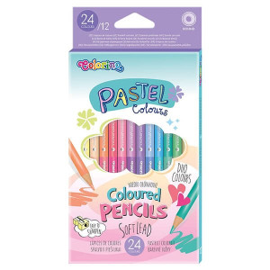 Pastelne drvene duokolor olovke 12/24, Pastel, Colorino