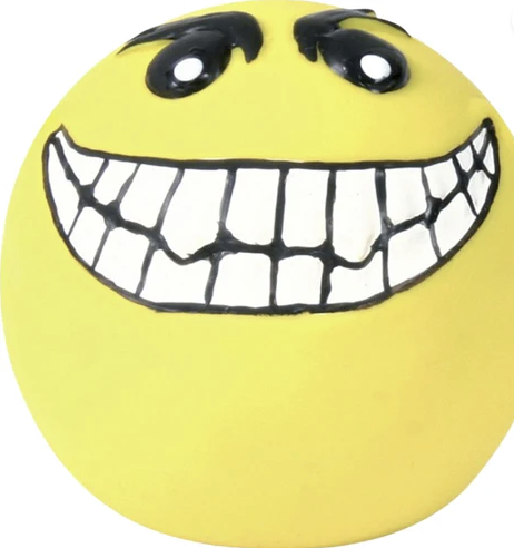 TRIXIE Igračka za pse Lopta Smileys, latex Žuti 6cm