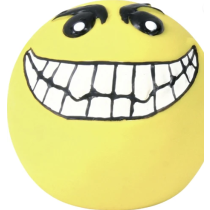 TRIXIE Igračka za pse Lopta Smileys, latex Žuti 6cm