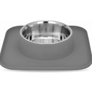 Mr. PET SingleDiner Činija sa silikonskom podlogom, Siva, 540ml