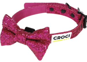 CROCI Ogrlica za pse Candy, sa mašnicom, šljokičasta