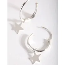 Srebrne minđuše "Plain Star"