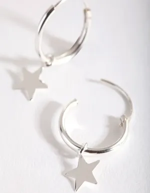 Srebrne minđuše "Plain Star"