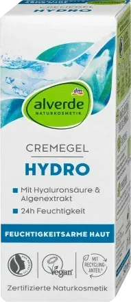 alverde NATURKOSMETIK HYDRO 24h gel krema za lice - hijaluronska kiselina i morske alge, 50 ml