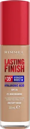 RIMMEL Tečni puder Lasting Finish 35H - 200 Soft Beige, SPF 20, 30 ml