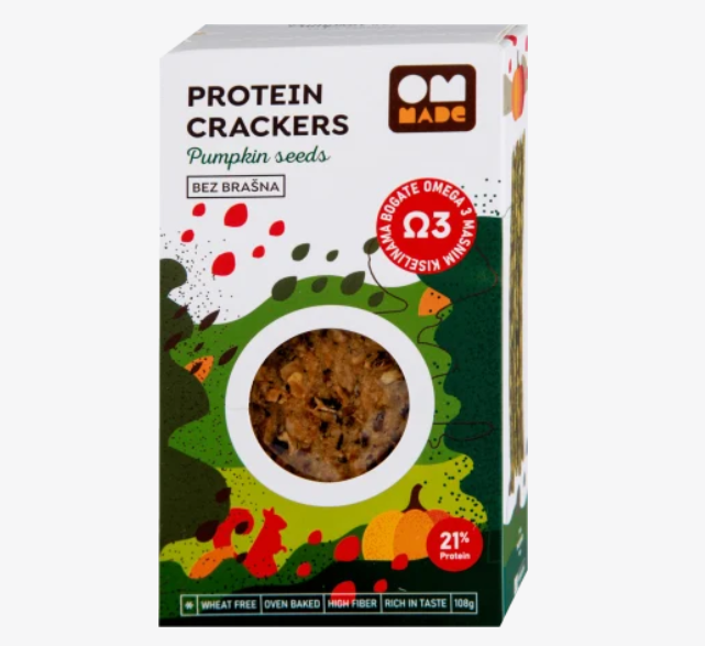 OM MADE PROTEINSKE MULTI-SEED PLOČICE - Semenke bundeve, 108 g