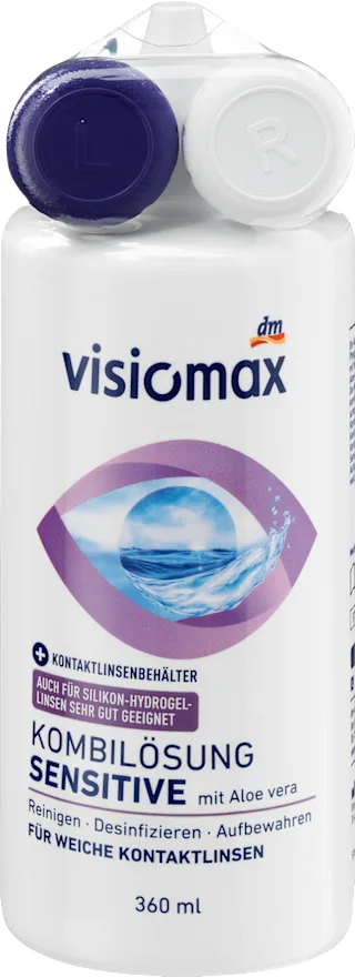 Visiomax kombinirana otopina Sensitive s aloe verom + kutijica za leće, 360 ml