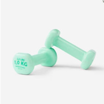 Zelene bučice za fitnes dva komada po 1 kg