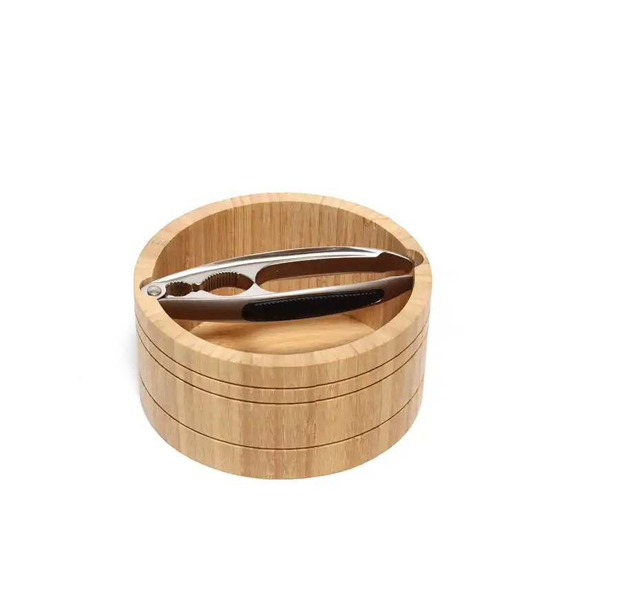 Činija za orahe od bambusa sa kleštima fi 17x8cm Kesper