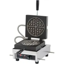 KRAMPOUZ - 120 V, 7.3" Single Round Waffle Maker, 90° Opening - WECCCCAS