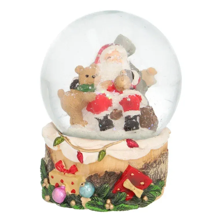 Snow Globe with Santa Claus and Cute Bear