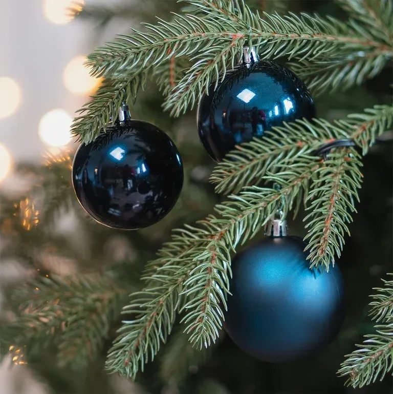 12 dark Christmas baubles