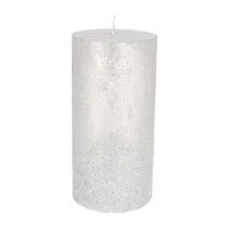 Metallic Silver Pillar Candle