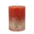 Dark Red Pillar Candle with Gold Glitter