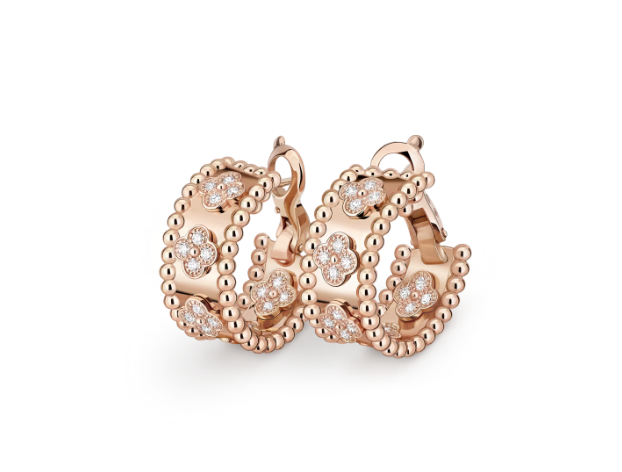 Perlée Diamond Hoop Earrings