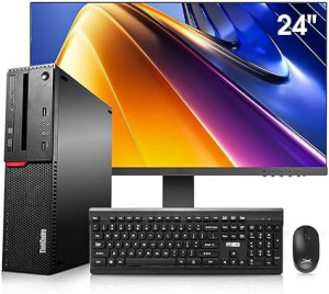 Lenovo Computer Desktop PC, New 24 Inch Monitor, Intel Core i7-6700, 32GB RAM 512GB SSD +2TB HDD, 2GB Graphics Card, HDMI