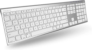 Macally Wireless Bluetooth Keyboard for Mac - Compatible Apple Keyboard or MacBook Pro/Air, iMac - Multi-Device, Up to 3 Devices with 110 Keys