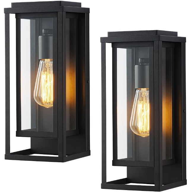 Metal Frame and Transparent Glass Shade