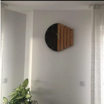 homary 11.8" Rustic Wall Clock Abstract Wood Wall Clocks for Living Room Creative Analog Clock Home Hanging Artistic Decor Art