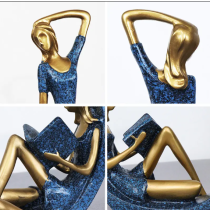 Home Decor Reading Statues Luxury Living Room Table Ornaments Resin Crafts Abstract Figurines for Office Desktop Accessories