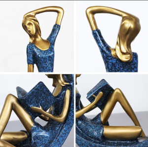 Home Decor Reading Statues Luxury Living Room Table Ornaments Resin Crafts Abstract Figurines for Office Desktop Accessories