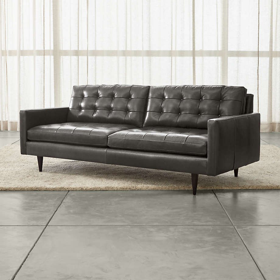 Petrie 86 Leather Mid-Century Sofa