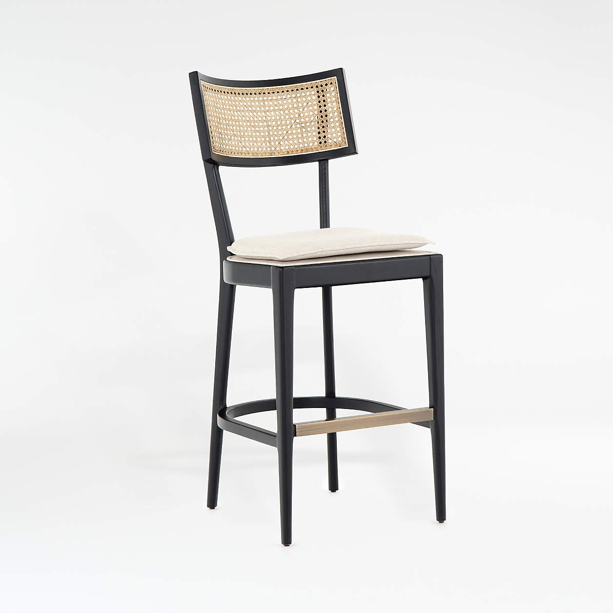 Libby Black and Natural Cane Counter Stool