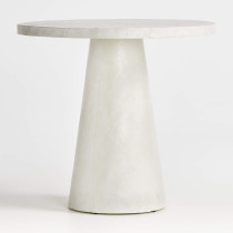 Willy White Plaster Pedestal 32" Bistro Table by Leanne Ford