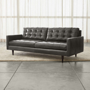 Petrie 86 Leather Mid-Century Sofa