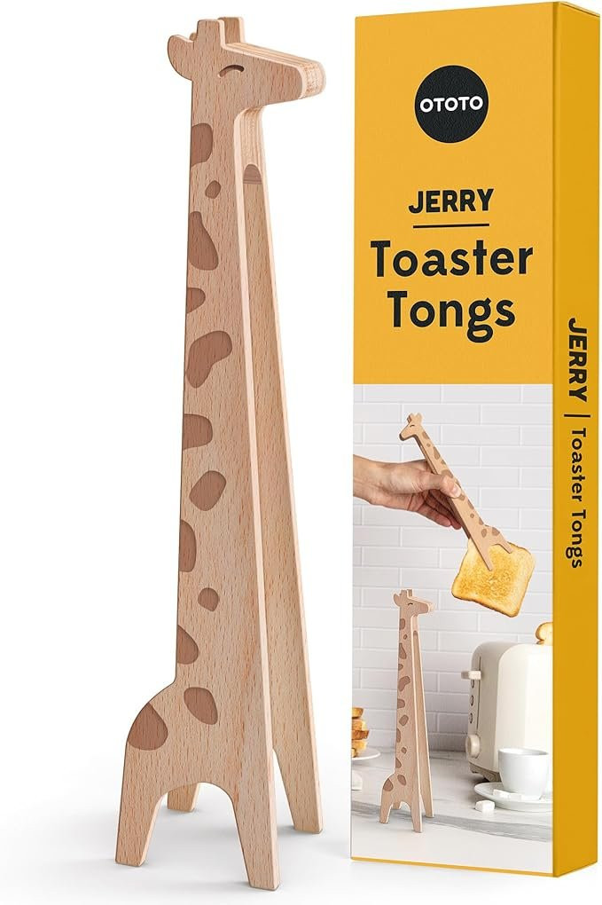 OTOTO Jerry the Giraffe Toaster Tongs - Kitchen Tongs