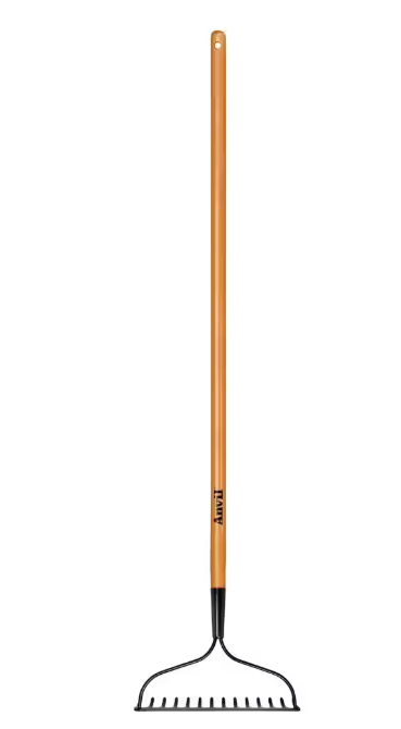 47 in. L Wood Handle 14-Tines Garden Bow Rake