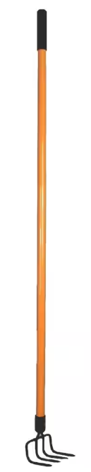 52 in. Fiberglass Rubber Grip Handle Cultivator Rake