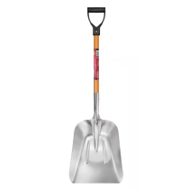 28 in. D-Grip Short Wood Handle Aluminum Scoop Shovel