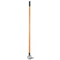52 in. Fiberglass Rubber Grip Handle Cultivator Rake