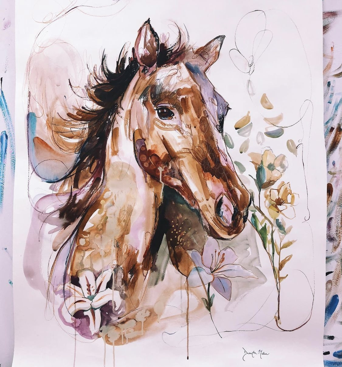 Painting - watercolor -Horse