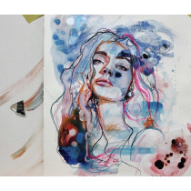 Painting - watercolor -girl