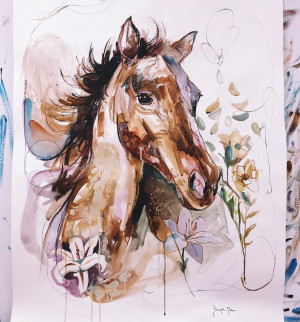 Painting - watercolor -Horse