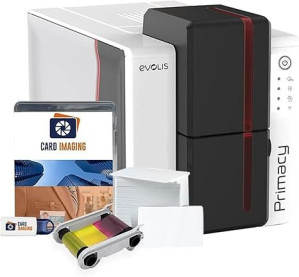 Evolis Primacy 2 Dual-Sided ID Card Printer & Supplies Bundle Badge Machine