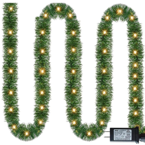 NEROSUN 50 FT Christmas Green Garland