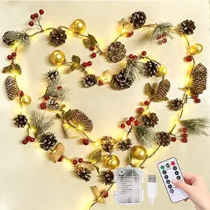 Christmas Pine Garland with Lights