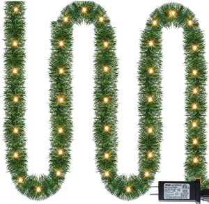 NEROSUN 50 FT Christmas Green Garland