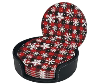 6 Pcs Christmas Coasters for Women Men