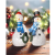 Duo 5'' Resin Snowman Figurines with Lighted Christmas Tree Wreath