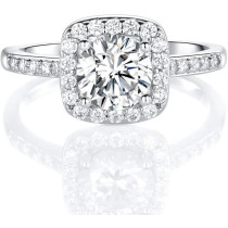 White Gold Plated Cubic Zirconia