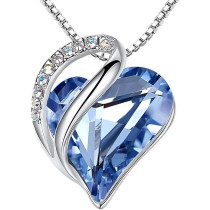 Love Heart Pendant with Birthstone Crystals