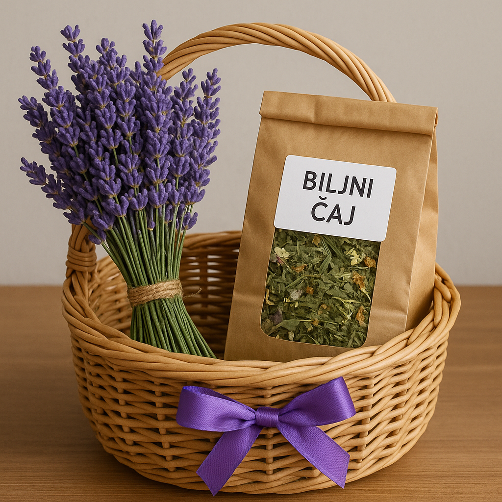 Poklon korpa sa lavandom i biljnim čajem
